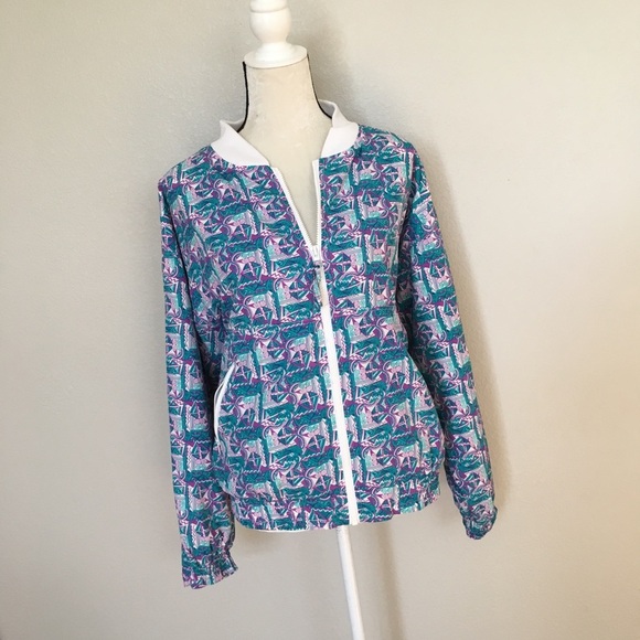 Antigua Vintage Geometric 90’s Windbreaker - Picture 4 of 8